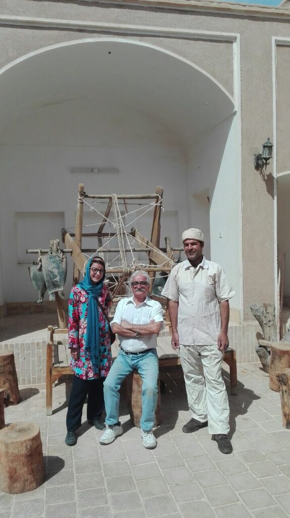 Mr.Qaneyi and two of our guests in Ganjineh Qanat Ardakan